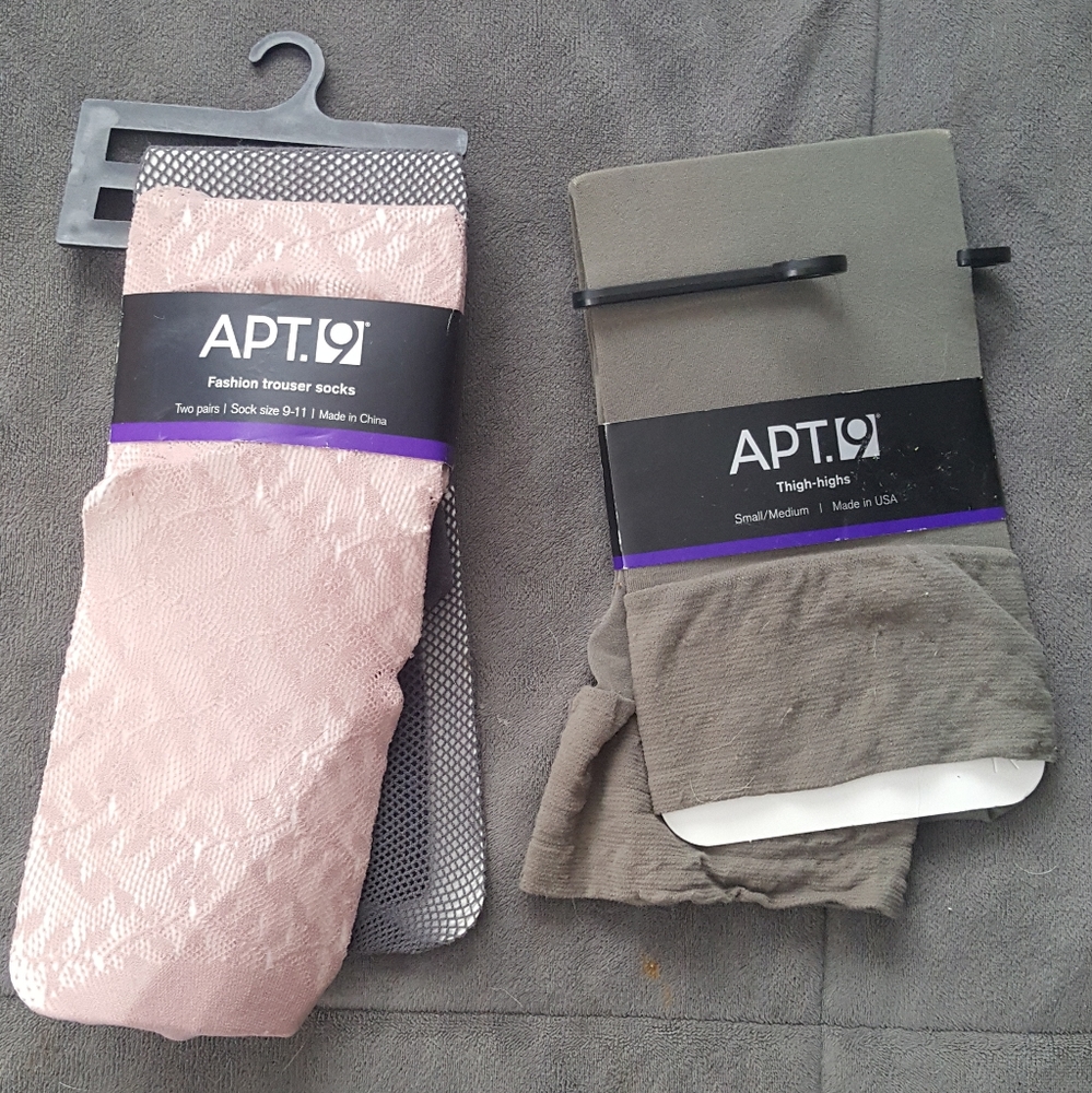 3 Lace thigh highs & socks